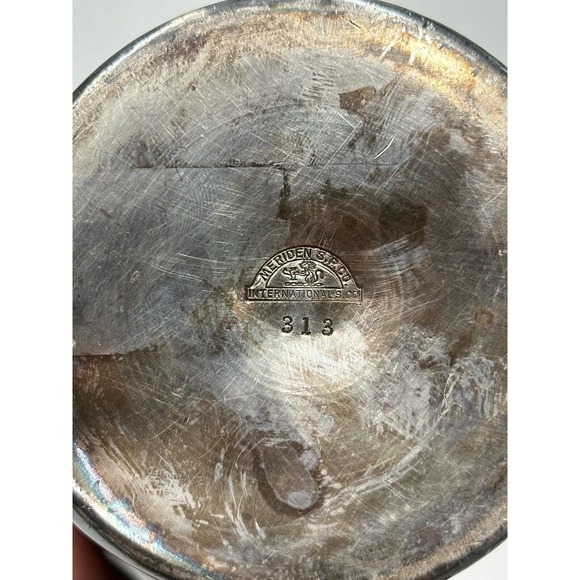 Vtg Meriden Cocktail Shaker Drink Mixer 313 Hand Hammered Silver Plated HEAVY - Picture 11 of 16